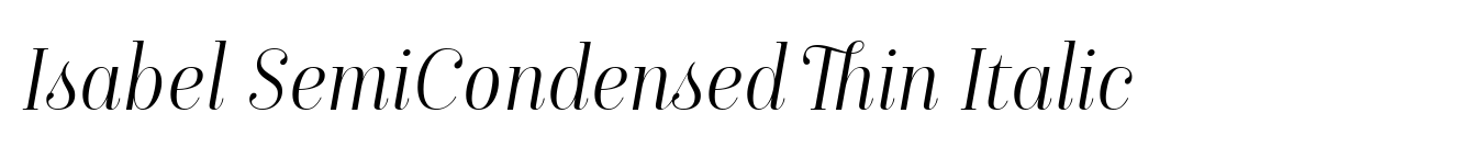 Isabel SemiCondensed Thin Italic